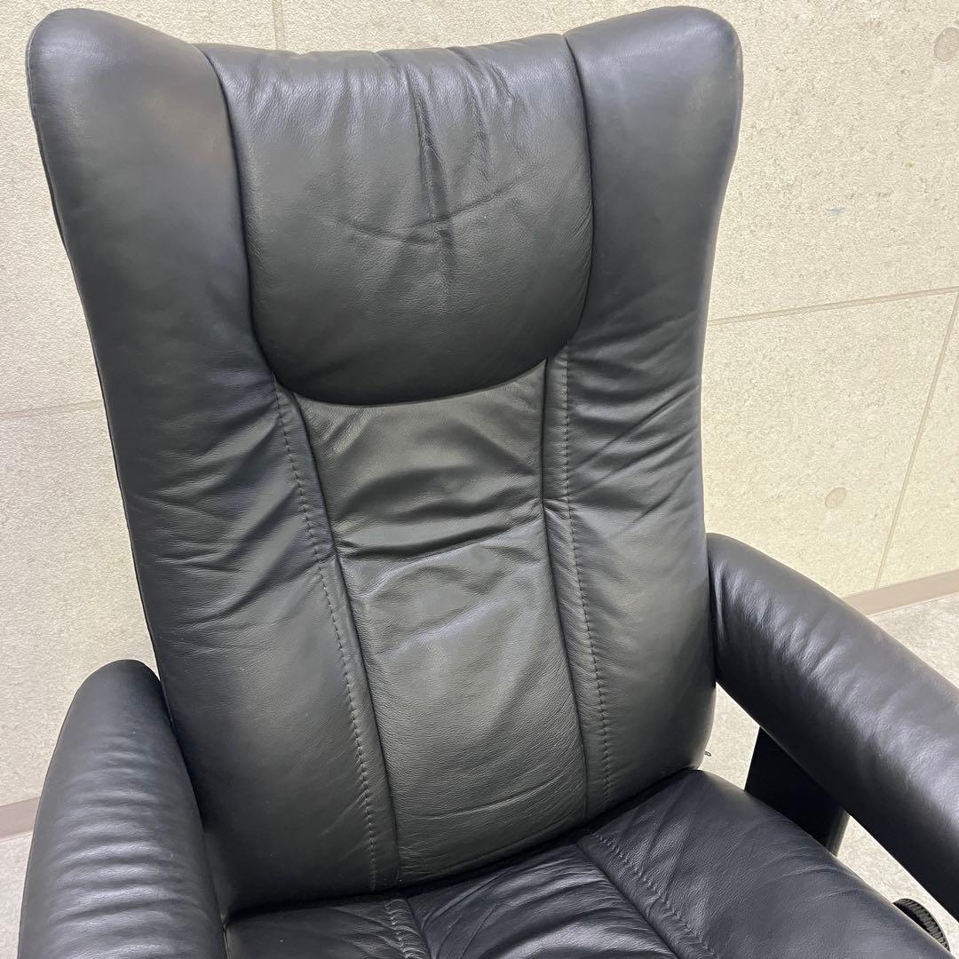 エコーネス ストレスレスチェア＆オットマン Sサイズ ウイング クラシック 黒革