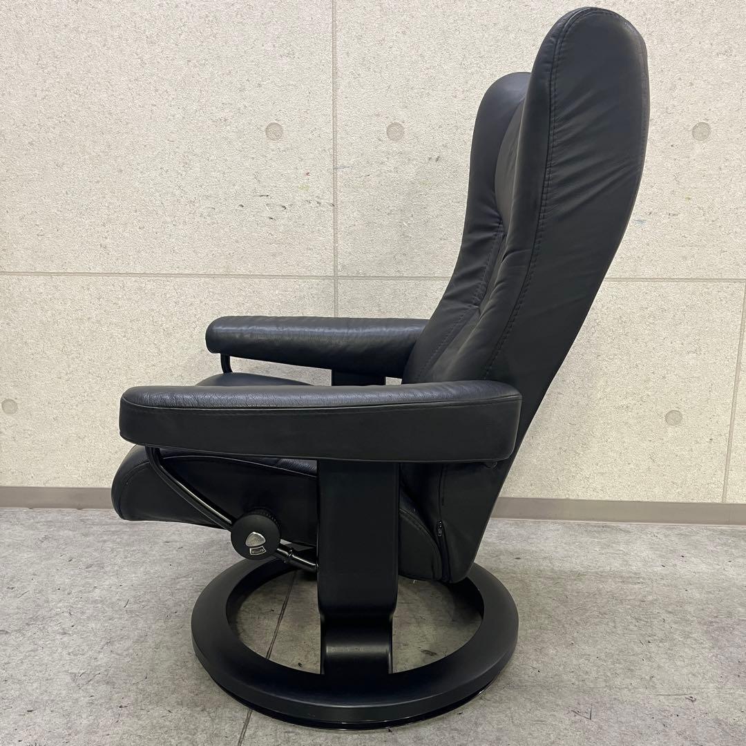 エコーネス ストレスレスチェア＆オットマン Sサイズ ウイング クラシック 黒革