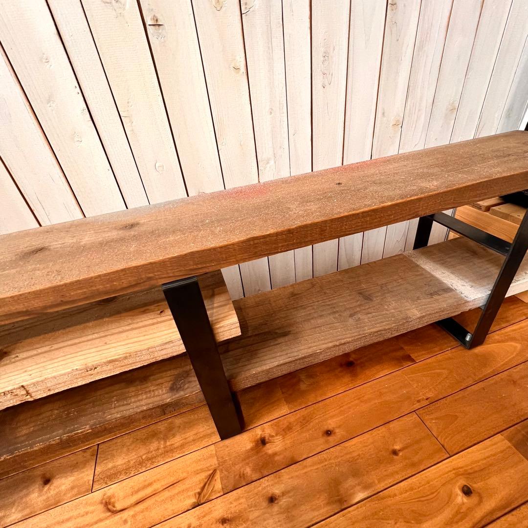 足場板 テレビ台 アイアン脚 W160cm 【送料¥8,600込み】