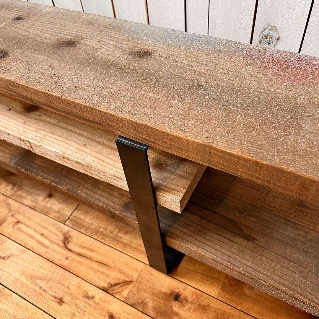 足場板 テレビ台 アイアン脚 W160cm 【送料¥8,600込み】