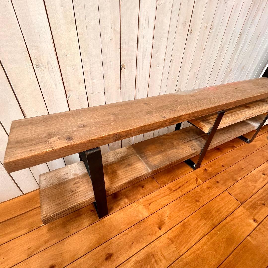 足場板 テレビ台 アイアン脚 W160cm 【送料¥8,600込み】