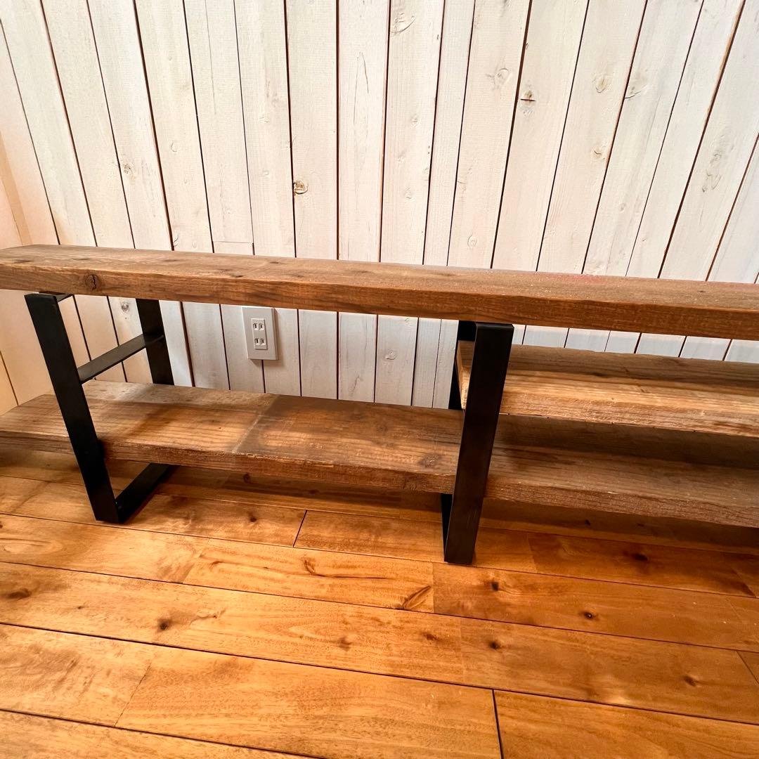 足場板 テレビ台 アイアン脚 W160cm 【送料¥8,600込み】