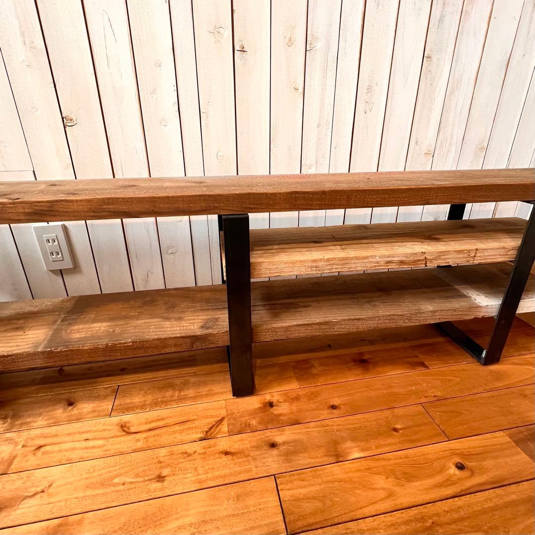 足場板 テレビ台 アイアン脚 W160cm 【送料¥8,600込み】