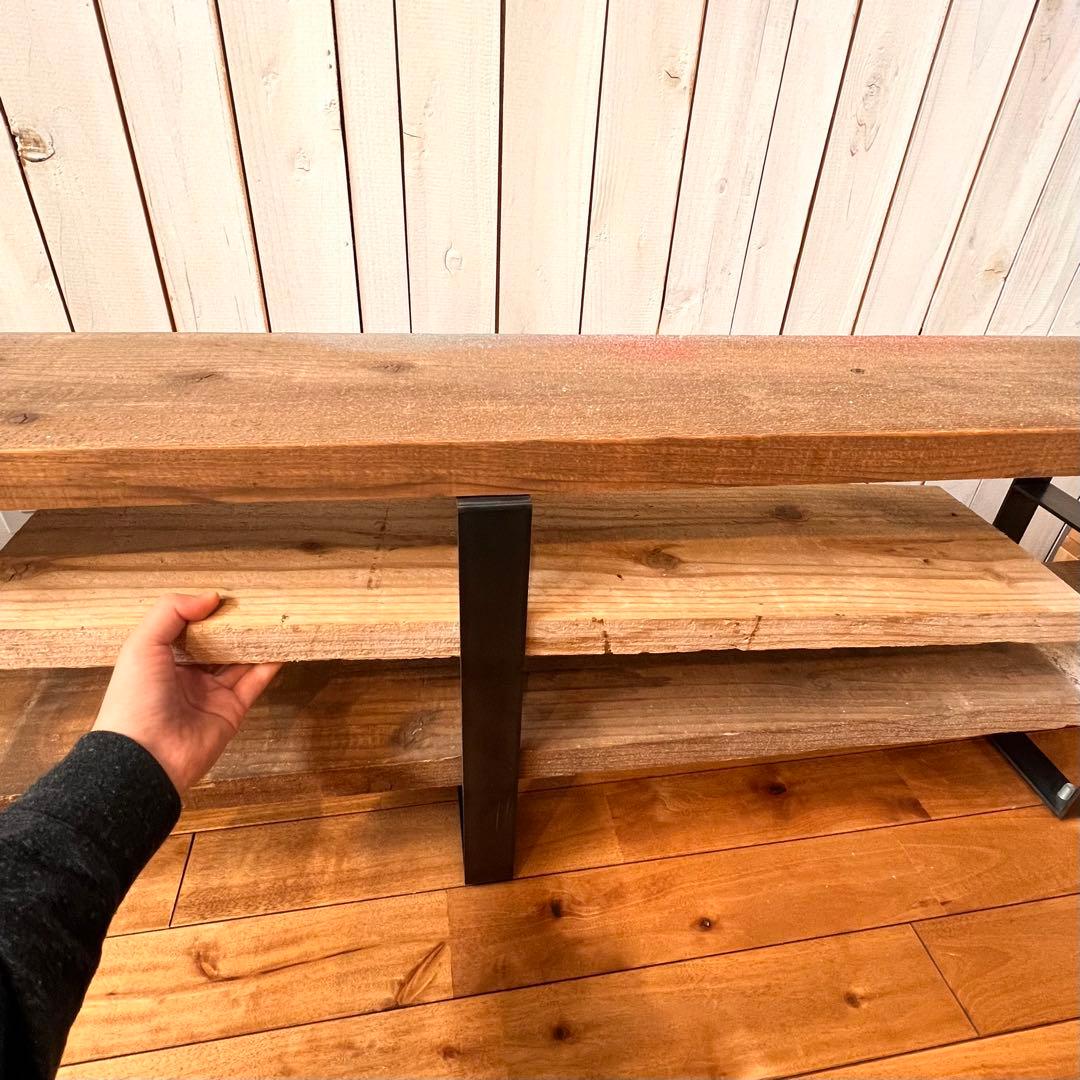 足場板 テレビ台 アイアン脚 W160cm 【送料¥8,600込み】