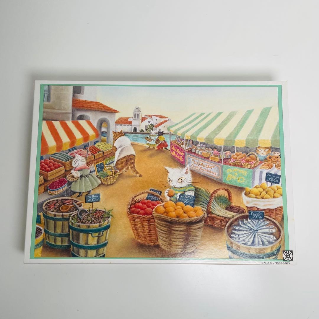【希少】 ヨーヨーの猫つまみ パズル 『市場で買い物』 『海猫亭』 やのまん