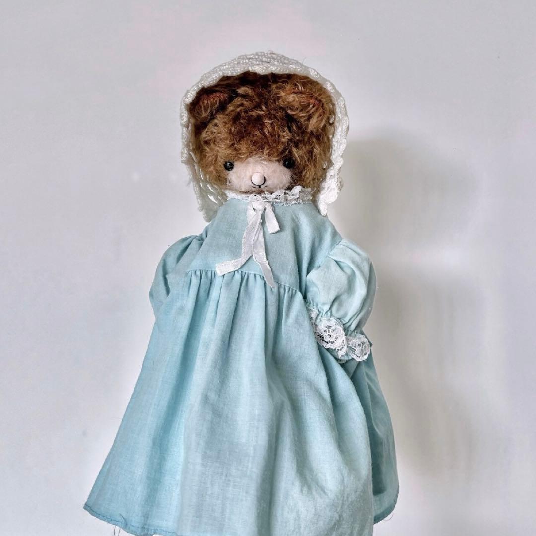 静かなブラウンベア くま テディベア 海外作家様 ハンドメイド ぬいぐるみ 置物