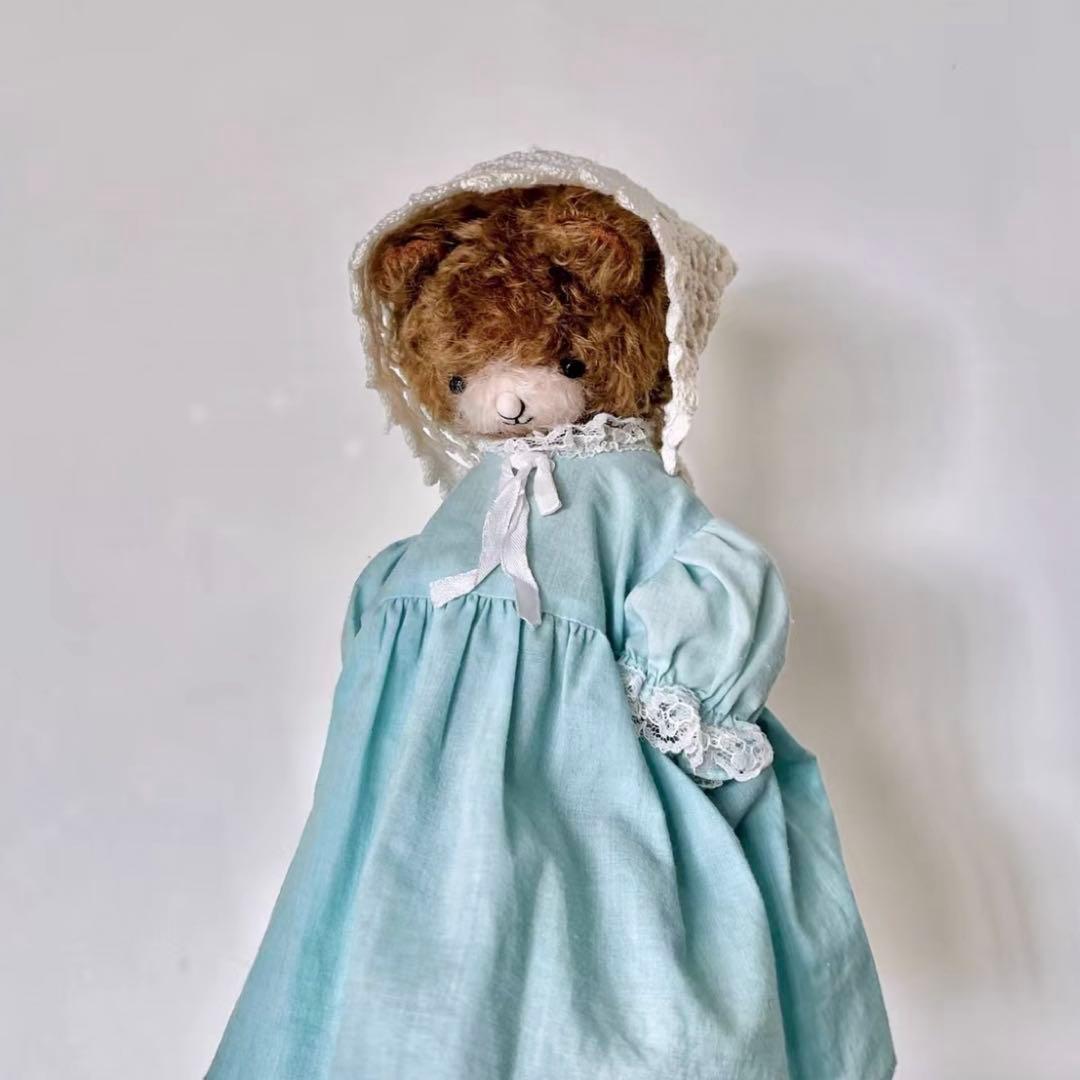 静かなブラウンベア くま テディベア 海外作家様 ハンドメイド ぬいぐるみ 置物