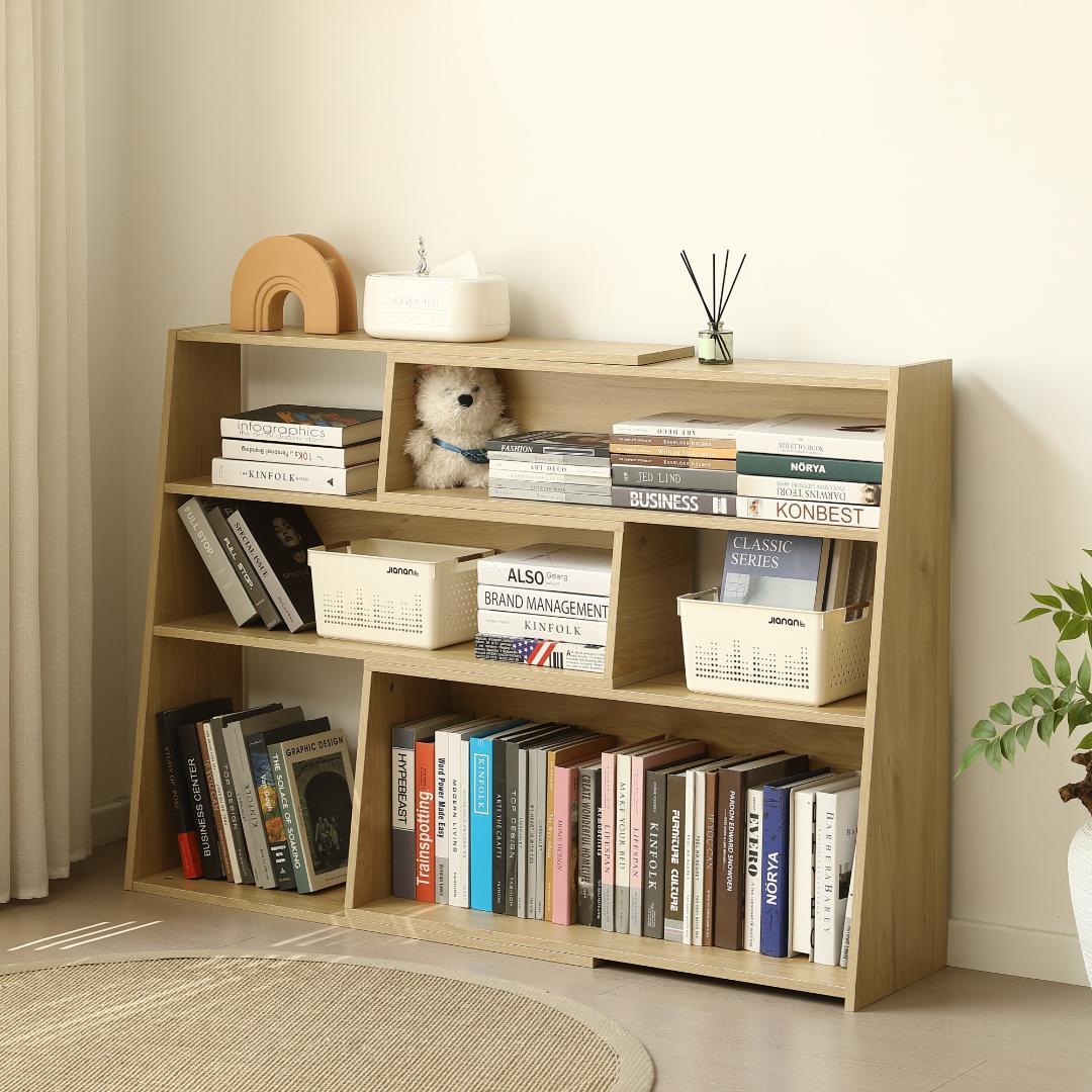 【幅90〜175cm】伸縮ラック オープンシェルフ 薄型 本棚 サイドボード