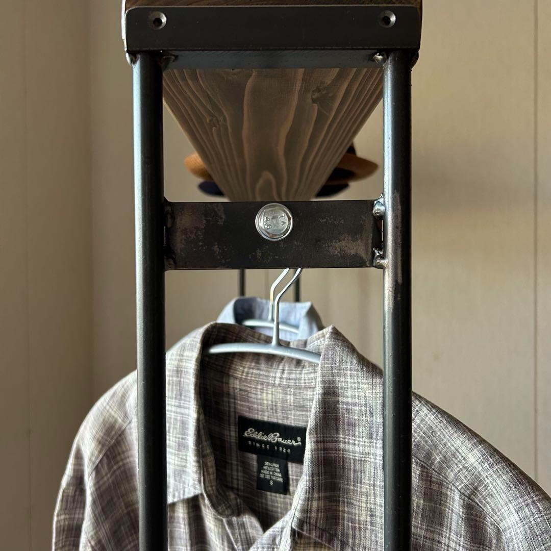 ハンガーラック　コンパクト　アンティーク　ハンドメイド　古材　アイアン家具