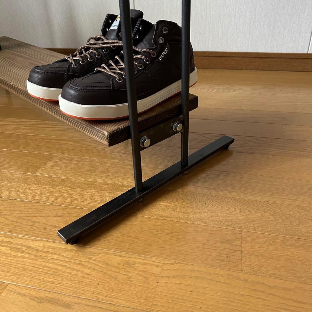 ハンガーラック　コンパクト　アンティーク　ハンドメイド　古材　アイアン家具