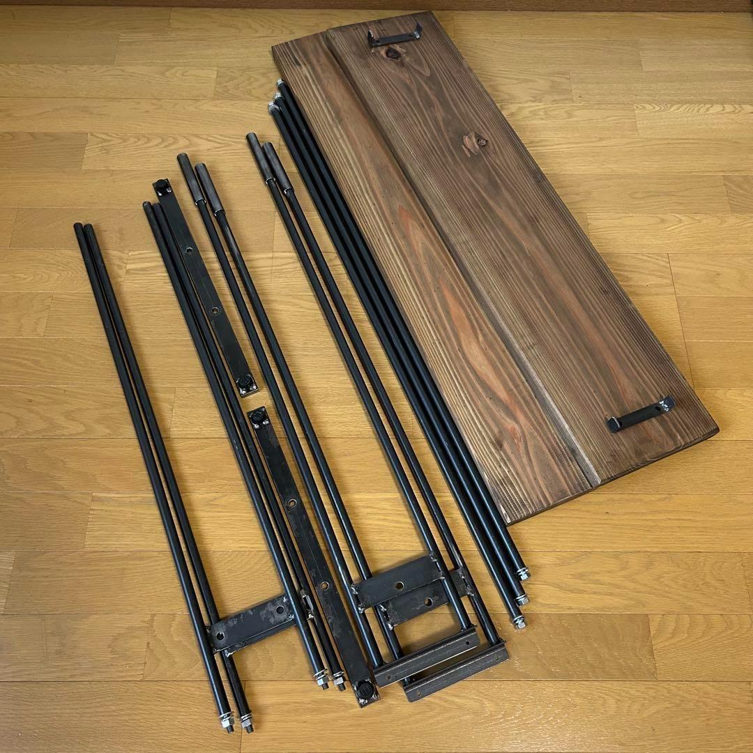 ハンガーラック　コンパクト　アンティーク　ハンドメイド　古材　アイアン家具