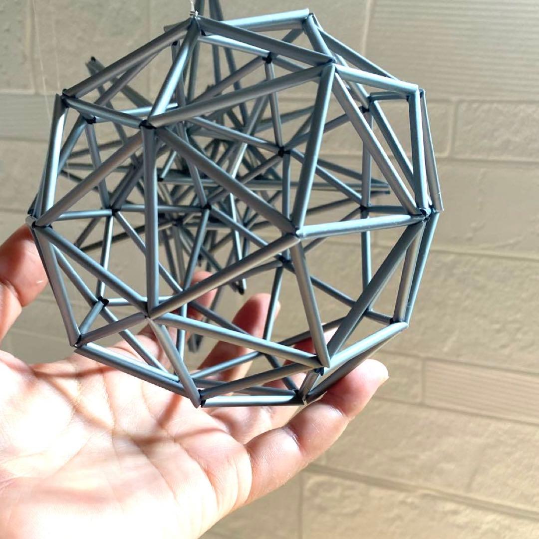 大型ヒンメリ✳︎シルバー ✳︎バブルズ＆シャインスター✳︎ダブルサンキャッチャー