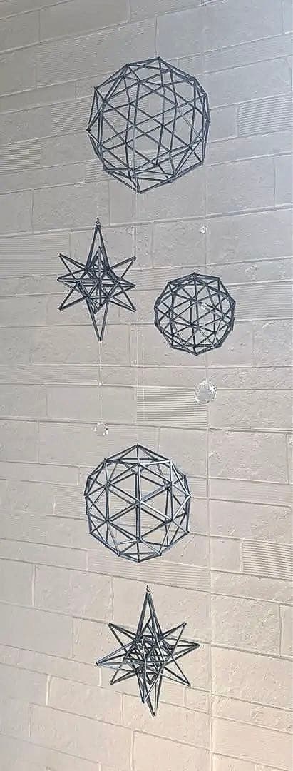 大型ヒンメリ✳︎シルバー ✳︎バブルズ＆シャインスター✳︎ダブルサンキャッチャー