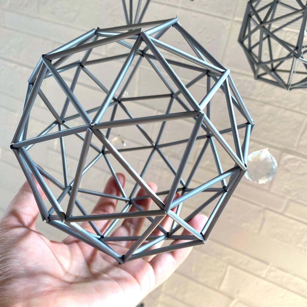 大型ヒンメリ✳︎シルバー ✳︎バブルズ＆シャインスター✳︎ダブルサンキャッチャー