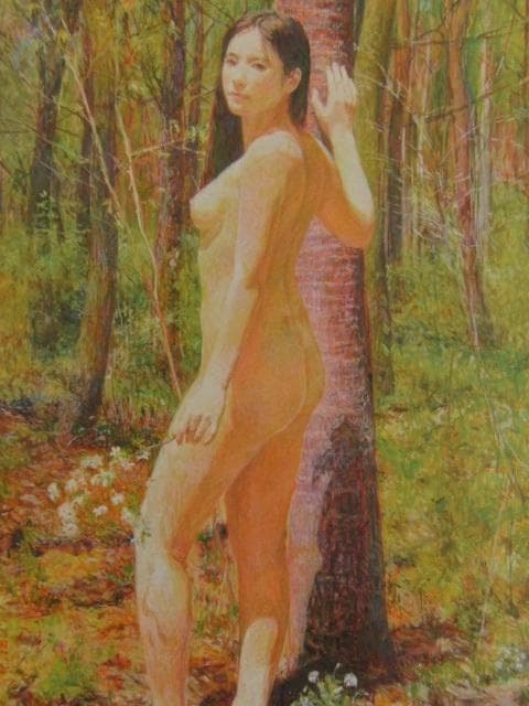 濱本久雄、【桜】、希少な限定額装用画集画、新品高級額 額装付、状態良好