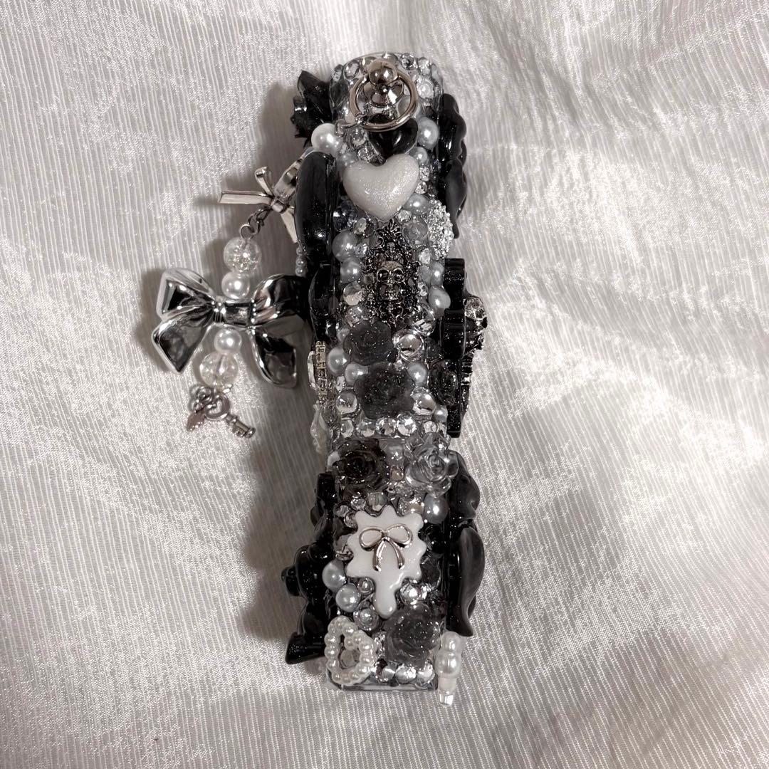 iQOSイルマワンケース デコケース 黒 赤地雷系 ゴスロリ パンク ギャル