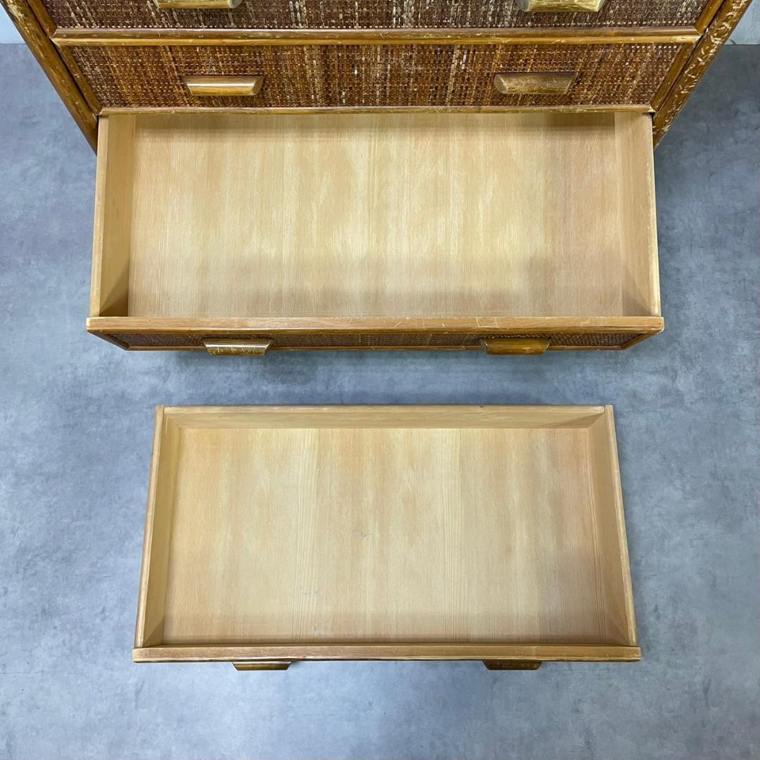 ヴィンテージ ラタンチェスト 7杯 籐家具 収納 ナチュラル レトロ ビンテージ