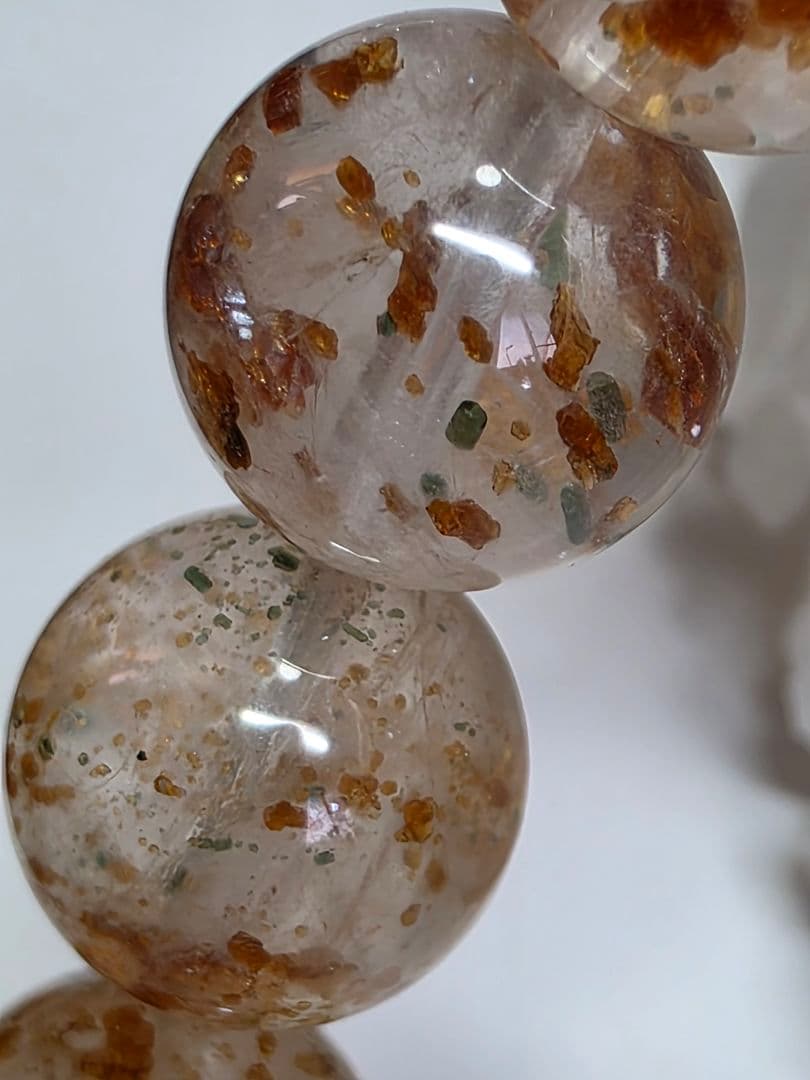 希少 10ミリ ガーネット&トルマリンインクォーツブレスレット - メルカリ