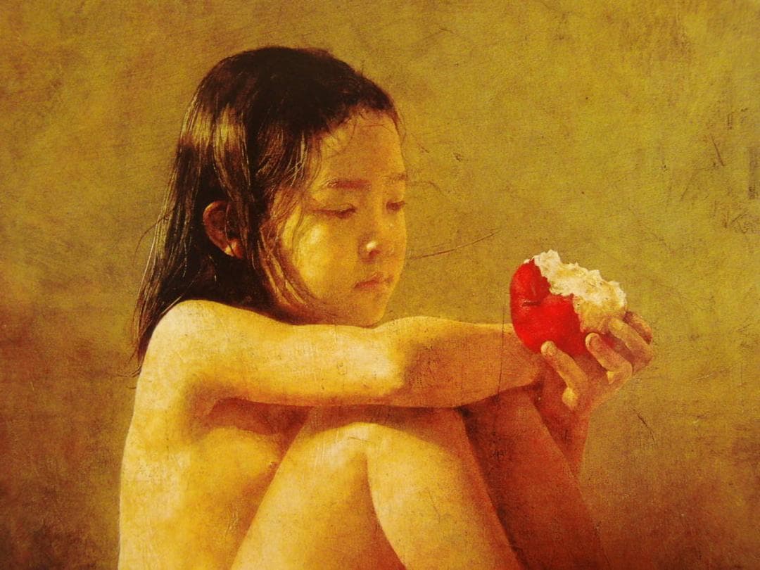 藤井 勉、イヴ、希少画集・額装画、新品高級額 額装付、状態良好