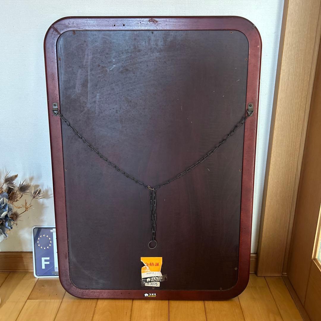 昭和レトロ！ヴィンテージ！オールドカリモク　ウォールミラー　カッコイイです！