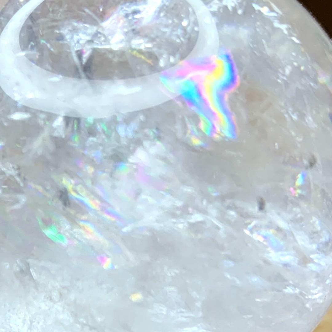 虹入り！✨キラキラレインボー✨ヒマラヤ水晶 丸玉 天然石 原石 と翡翠セット