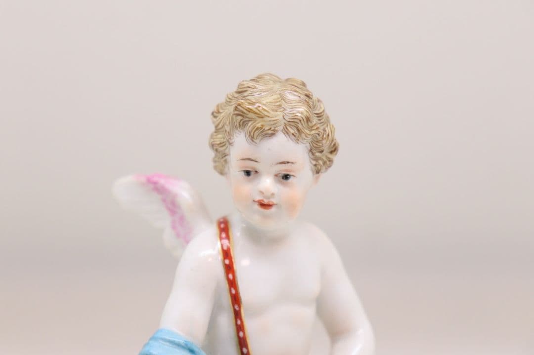 マイセン　天使　郵便配達員　フィギュリン　陶器人形　置物　アンティーク