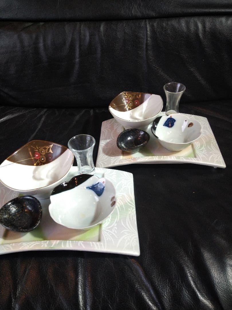 ♥ホームパーティー用♥美濃焼 ・名作良峰作高級浮き上り銀彩皿⬛５種豪華２セット