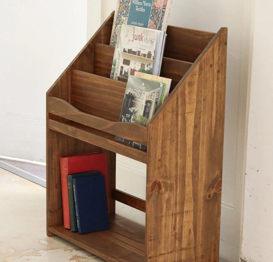 ナインマーケ木製ハンドメイドマガジンラック本棚大型絵本ブックシェルフアンティーク