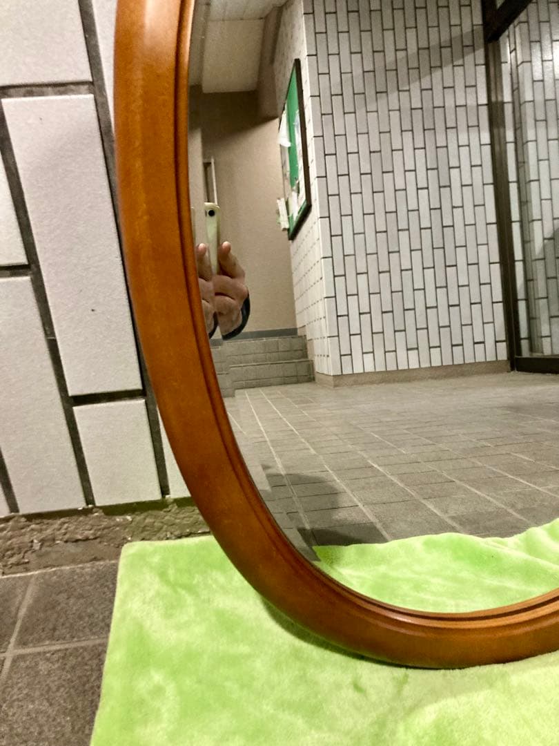 カリモク FURNITURE 大サイズ 68cm オーバルミラー A6085