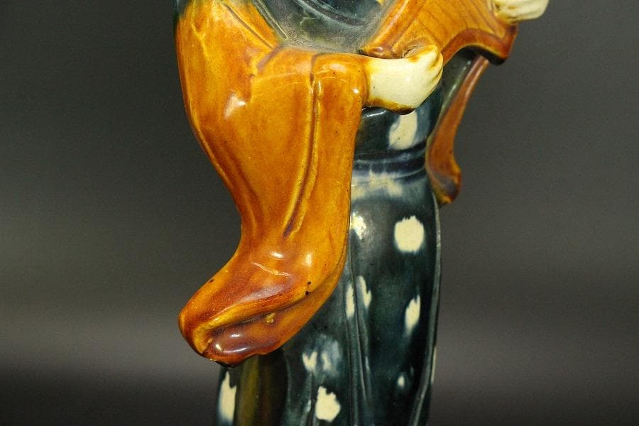 中国美術 三彩 女人 俑 高39.5cm(LC329)