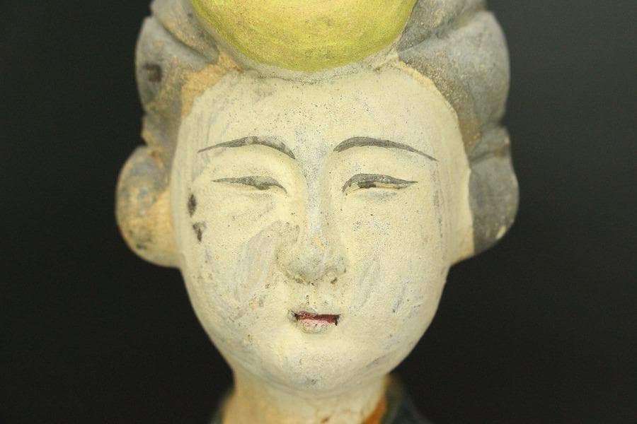 中国美術 三彩 女人 俑 高39.5cm(LC329)