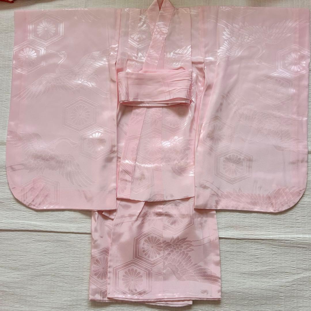 七五三 3歳 フルセット 絞り 着物 正絹 被布 刺繍 三歳 草履 753 刺繍