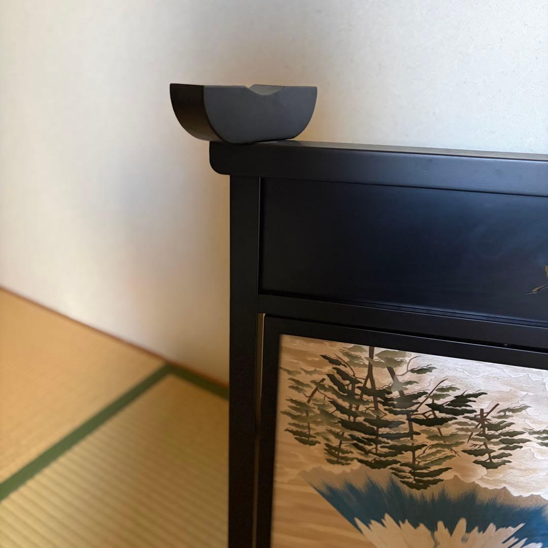 日本画刺繍の衝立