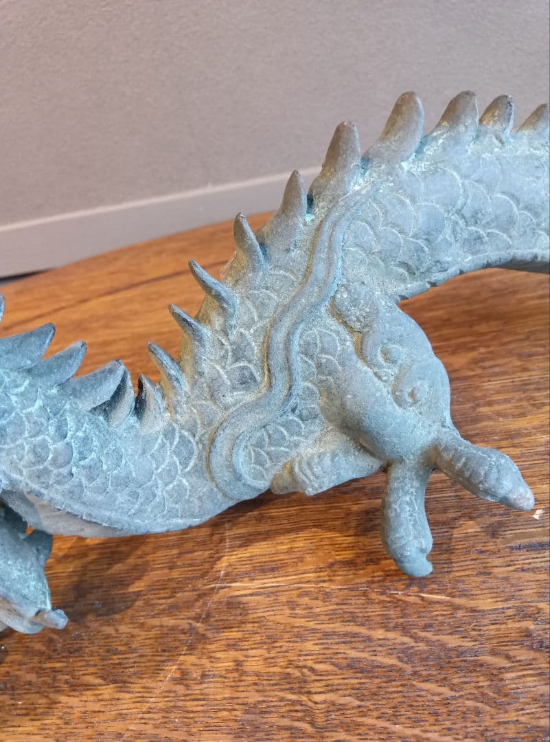 吐水龍　青銅製　彫刻　アンティーク　骨董　龍　龍神　水神　神社