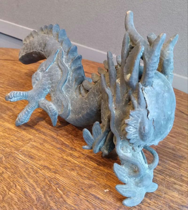 吐水龍　青銅製　彫刻　アンティーク　骨董　龍　龍神　水神　神社