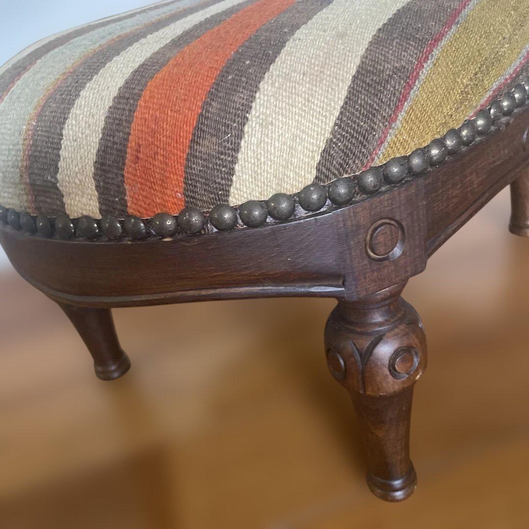 オールドキリムベンチスツール　椅子　昭和ヴィンテージ