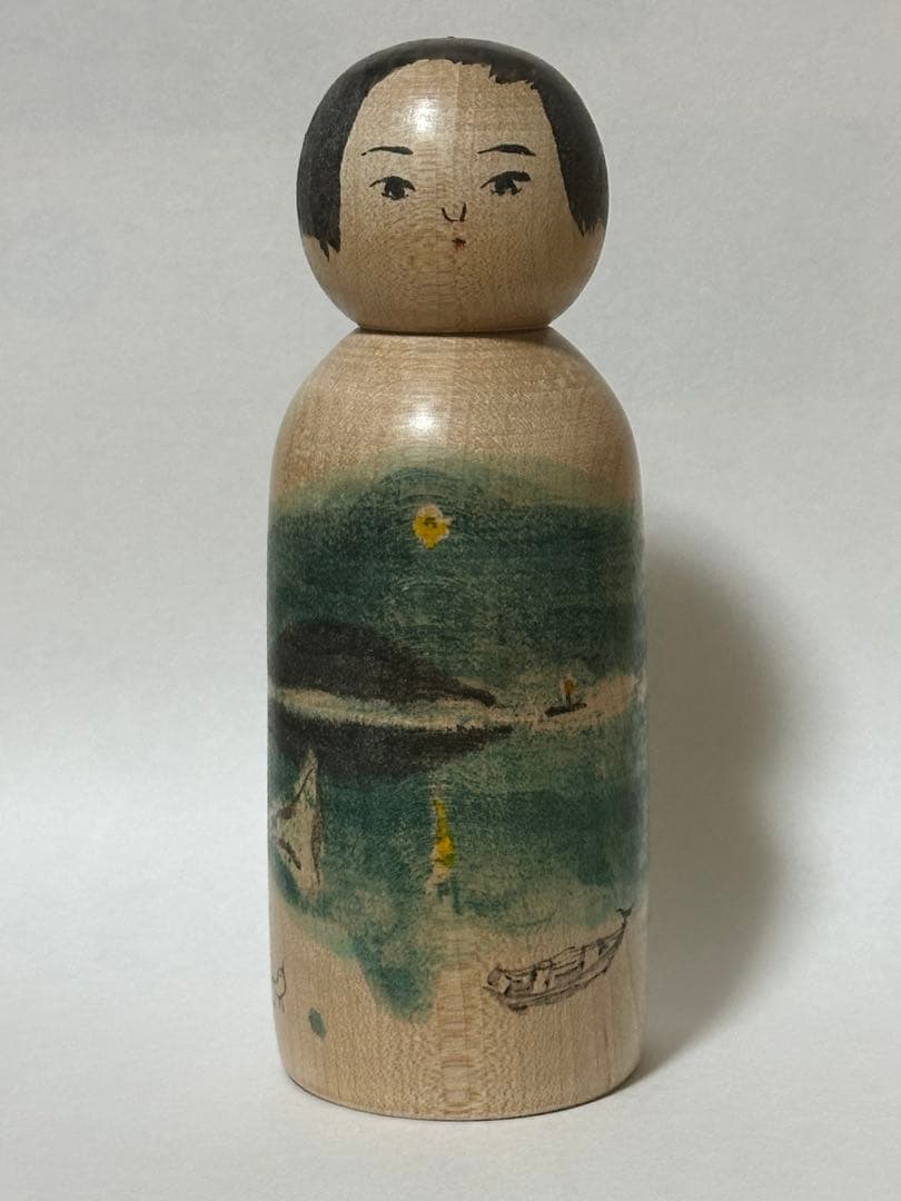 真作】松湖/富士山水図/掛軸/名家伝来/AA-910