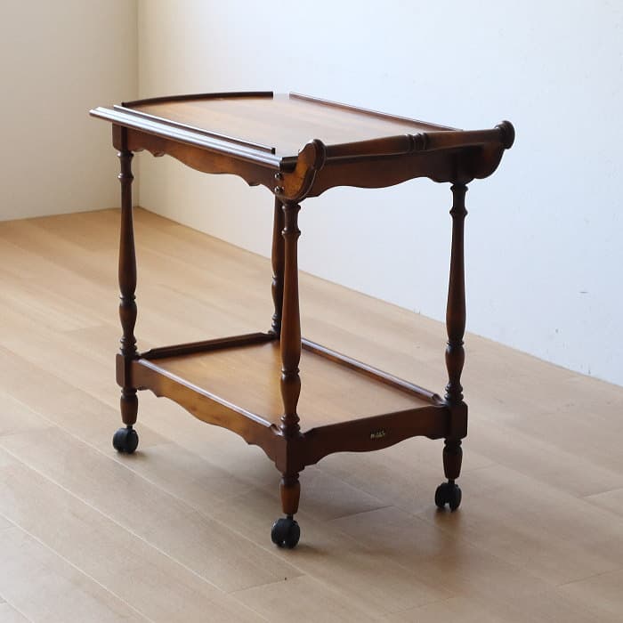 オールド カリモク コロニアル キッチンワゴン レトロ 木製