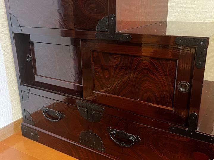 筑後民藝家具　筑後民芸 民芸家具 階段箪笥 彩り階段チェスト 右下がり