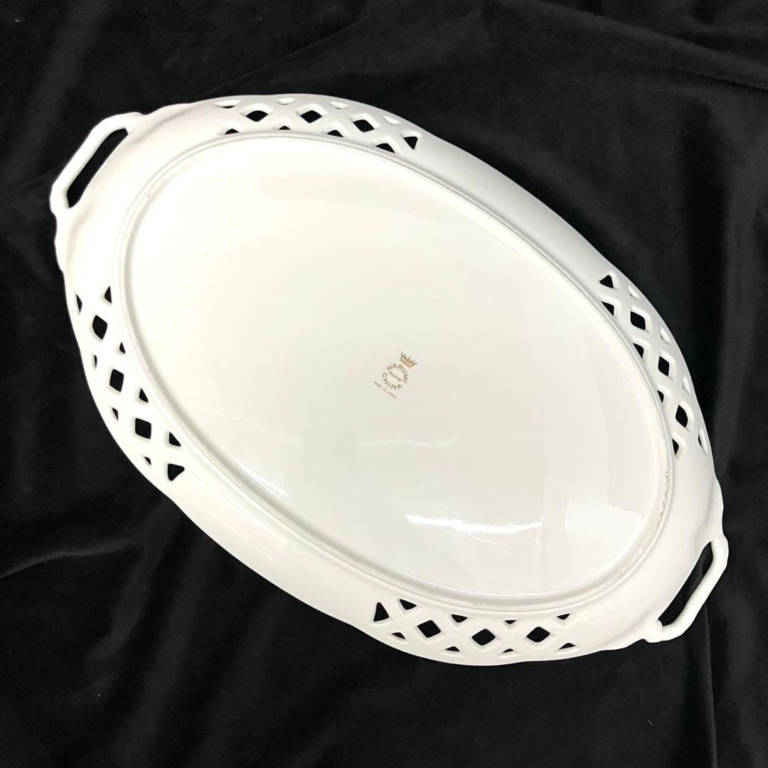 NARUMI ミラノ 大皿 サービスプレート トレー オーバル 透かし c3