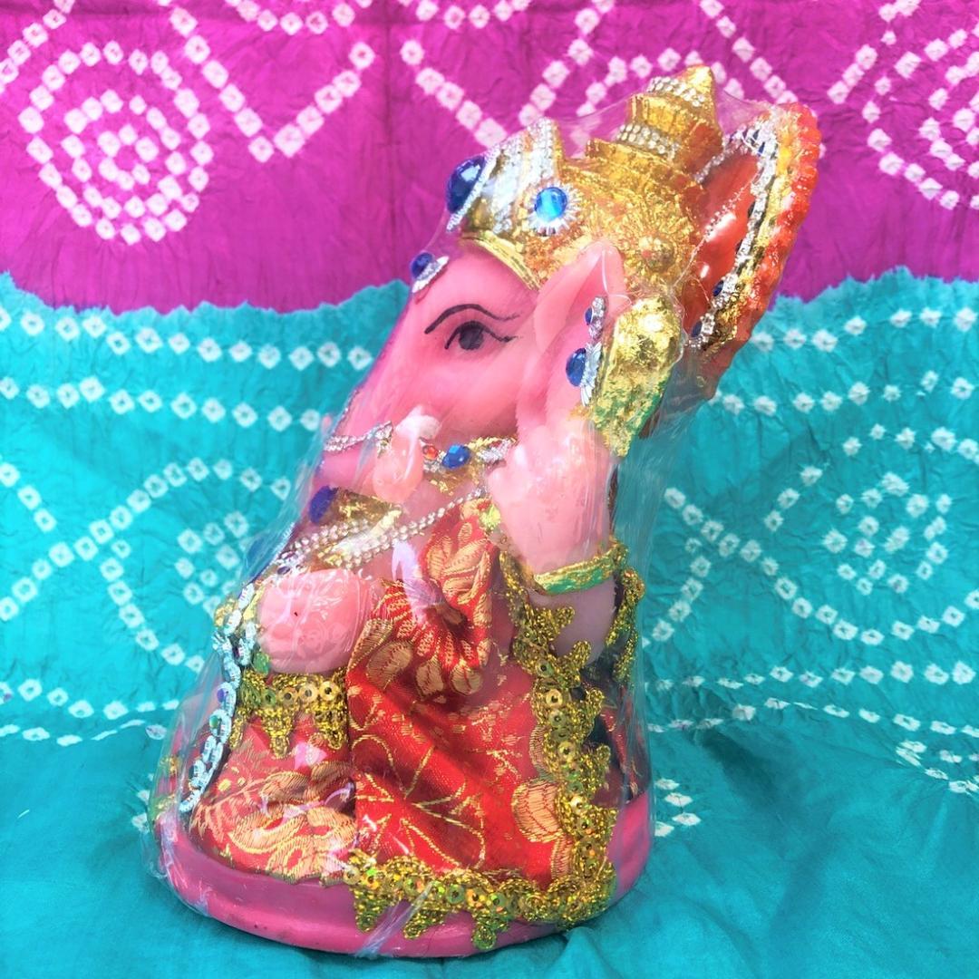 豪華絢爛 幸せの置物 【ピンク ガネーシャ】 学問と商売の神様 ヒンドゥー教
