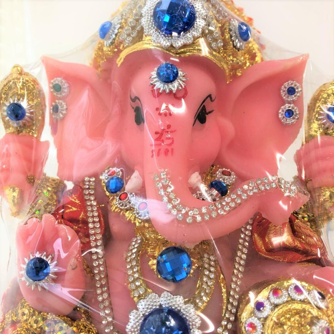 豪華絢爛 幸せの置物 【ピンク ガネーシャ】 学問と商売の神様 ヒンドゥー教