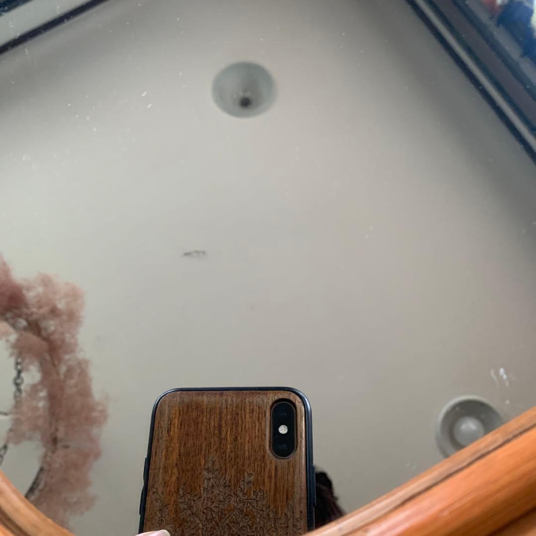 木製フレーム スクエアミラー 壁掛け用　ラタン　籐　ミラー　鏡　四角　正方形