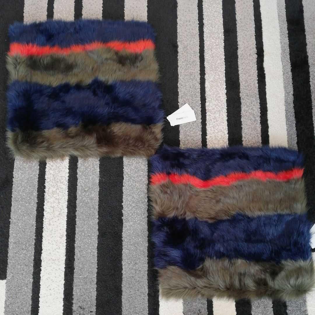 フランフラン　フェイクファー　ファー　クッションカバー　マルチカラー　ミックス