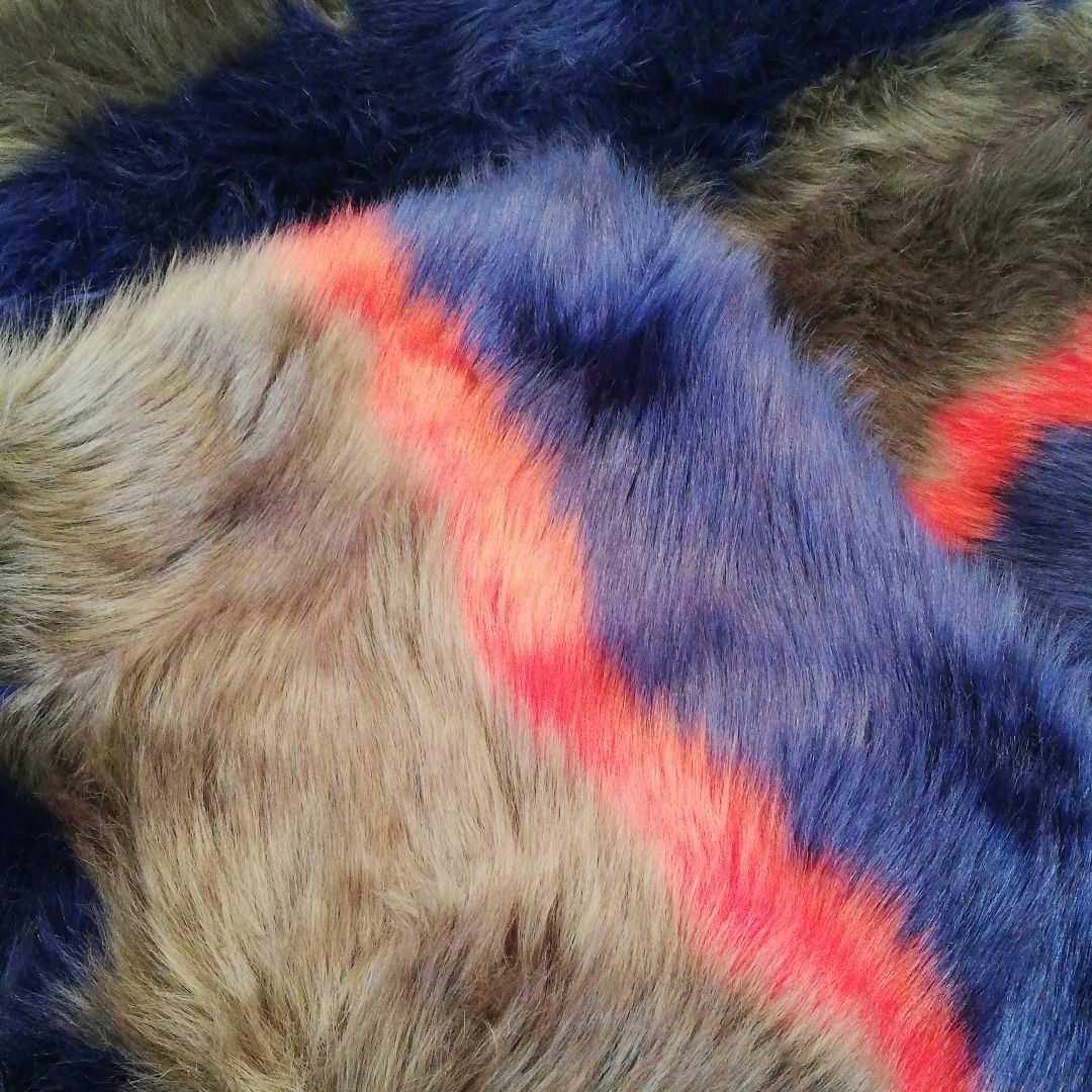 フランフラン　フェイクファー　ファー　クッションカバー　マルチカラー　ミックス