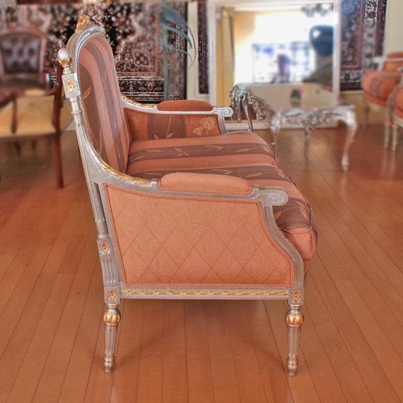 イタリア製二人掛けソファ ダブル クラシック ラブソファ レトロ 122-145