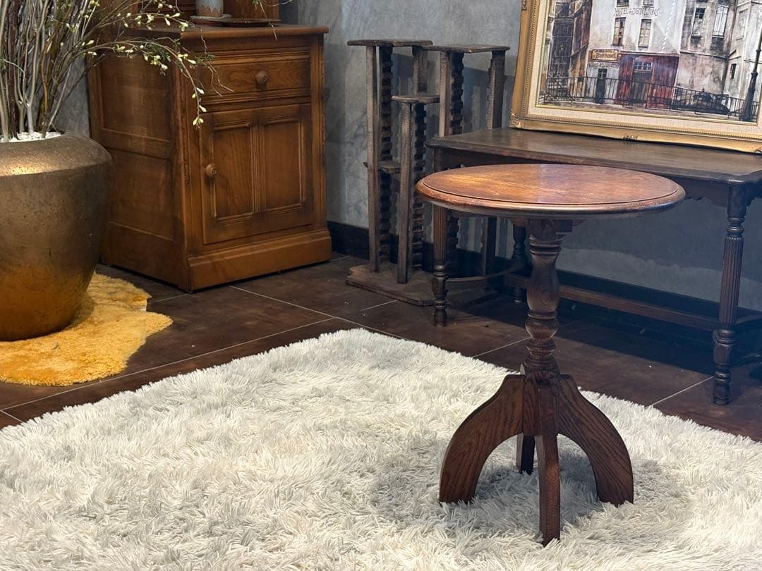 コーヒーテーブル サイドテーブル ナイトテーブル アンティーク 円卓 IG
