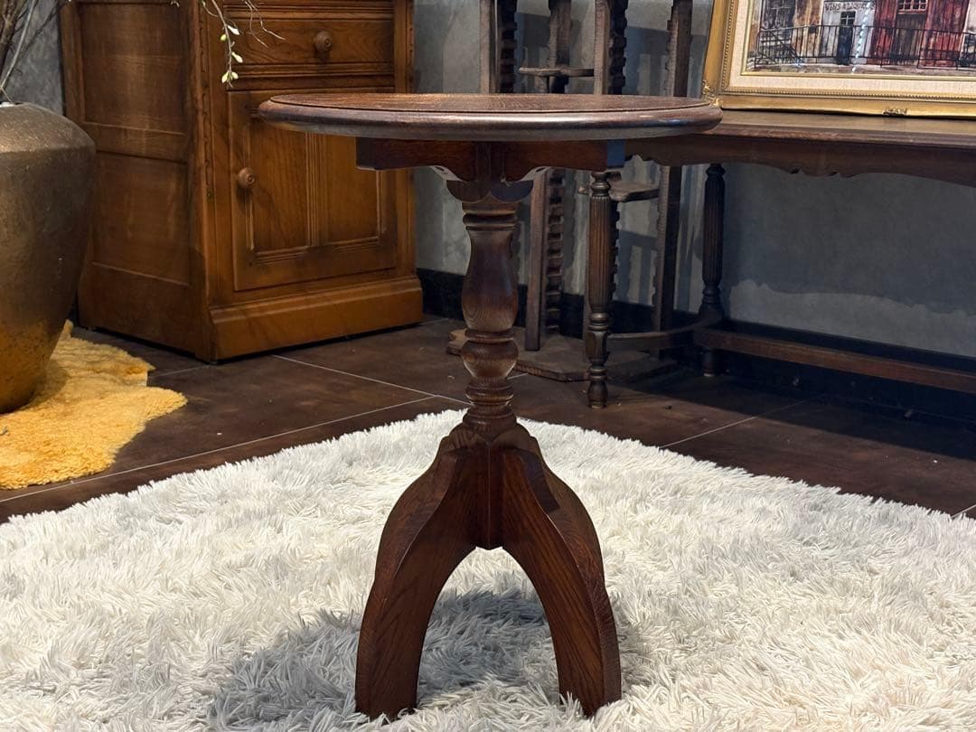 コーヒーテーブル サイドテーブル ナイトテーブル アンティーク 円卓 IG