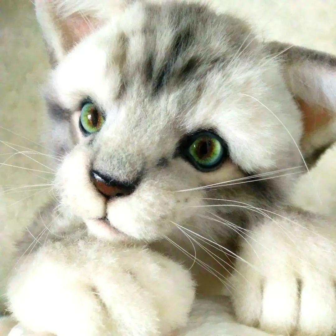 最終価格‼️海外作家様❤ぬいぐるみ　アートドール　テディベア　ネコ　ハンドメイド