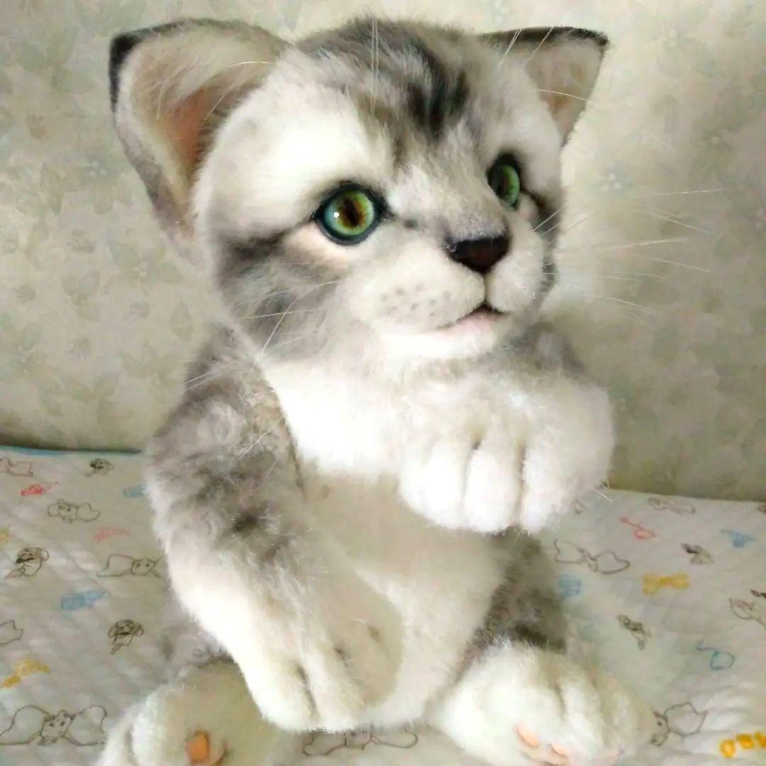 最終価格‼️海外作家様❤ぬいぐるみ　アートドール　テディベア　ネコ　ハンドメイド